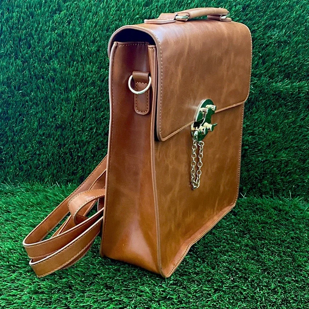 Ecosusi Cornelia backpack in brown vegan leather retro style Stunning!